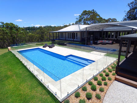 Large mid blue fully tiled pool on acreage