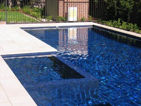 Dark blue pool and spa